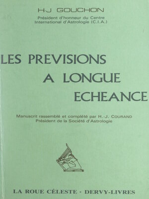 cover image of Les prévisions à longue échéance